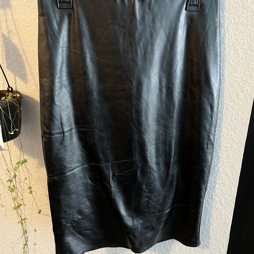 1. State Black Midi Leather Skirt